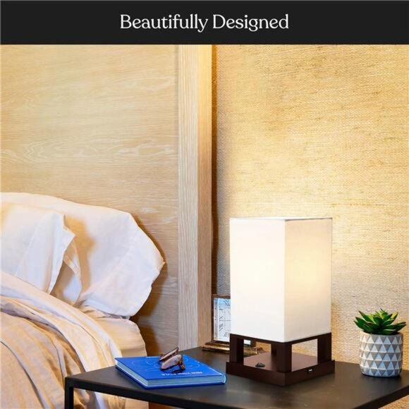 Brightech Maxwell Bedside Lamp with USB Port – Compact Table Lamp for Bedroom - Picture 5 of 7